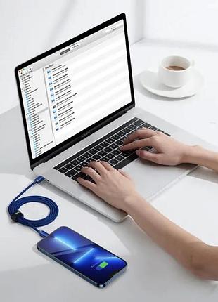 Кабель baseus crystal shine series fast charging data cable type-c to ip. blue ( ) 8
