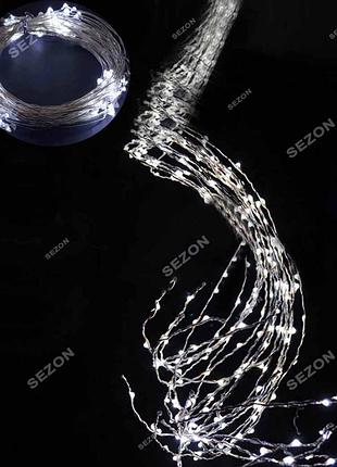 Світлодіодна гірлянда кінський хвіст роса led, ниток по м, usb, холодний білий 2