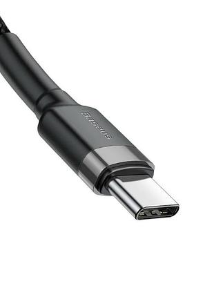 Кабель baseus cafule. flash charging usb type-c-type-c cable ( ) gray+black ( ) 3