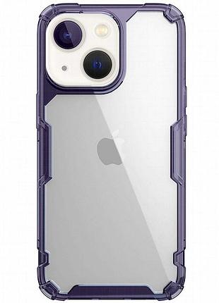 Tpu чехол nillkin nature pro series для apple iphone 13 / 14 (6.1") темно-фиолетовый (прозрачный)