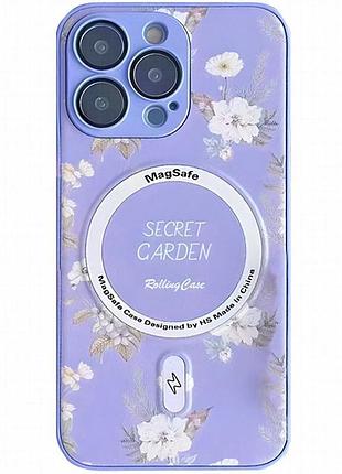 Tpu+pc чехол secret garden with magnetic fit для apple iphone 15 pro (6.1") lilac