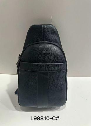 Сумка чоловіча чорна backpack for men jasper шкіра ()