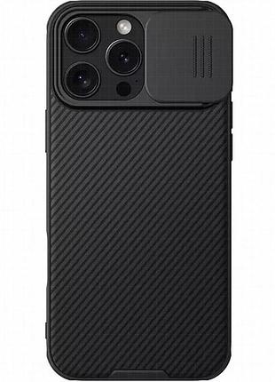 Карбоновая накладка nillkin camshield pro для apple iphone 16 pro (6.3") black