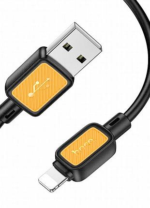 Дата кабель hoco x108 benefit usb to lightning 2.4a (1m) black 2