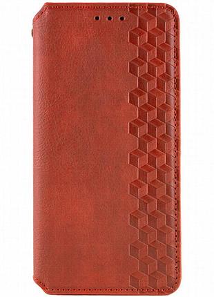 Кожаный чехол-книжка getman cubic (pu) для samsung galaxy m14 5g красный