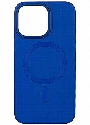 Кожаный чехол bonbon leather metal style with magnetic fit для apple iphone 15 (6.1") синий / indigo