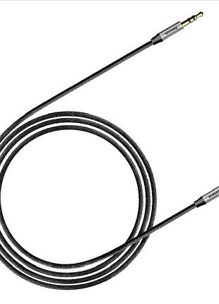 Аудіокабель baseus. male to. male, nylon braid, silver+black ( )
