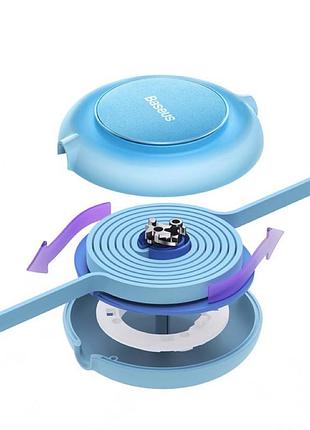 Кабель baseus bright mirror series retractable fast charging data cable usb to m+l+c.. sky blue ( ) 4