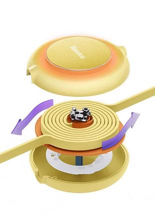 Кабель baseus bright mirror series retractable fast charging data cable usb to m+l+c.. yellow ( ) 4