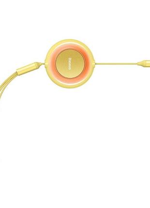 Кабель baseus bright mirror series retractable fast charging data cable usb to m+l+c.. yellow ( ) 6