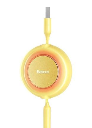 Кабель baseus bright mirror series retractable fast charging data cable usb to m+l+c.. yellow ( ) 7