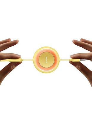 Кабель baseus bright mirror series retractable fast charging data cable usb to m+l+c.. yellow ( ) 8