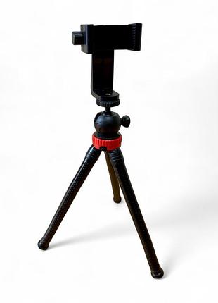 Гибкий штатив восьминог primo octopus big с креплением kr02 для смартфона - black/red