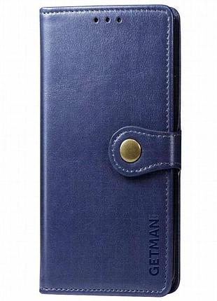 Кожаный чехол-книжка getman gallant (pu) для oppo a78 4g синий