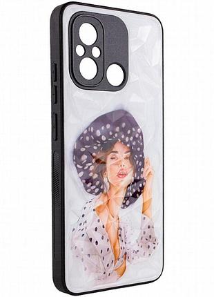 Tpu+pc чехол prisma ladies для xiaomi redmi 12c / poco c55 girl in a hat