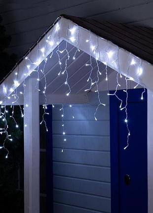 Бахрома led 2м.5м прозрачный провод, белый