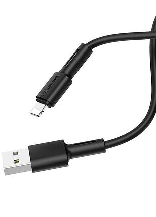 Кабель borofone usb to ip.,, silicone, tpe connectors, black ( )