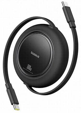 Дата кабель baseus free2pull mini retractable type-c to type-c 100w (2m) (p10364500113) cluster black