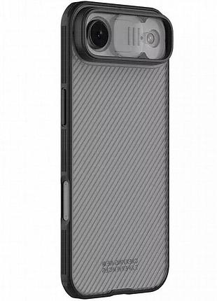 Карбоновая накладка nillkin camshield pro для apple iphone 17 air (6.5") transparent black
