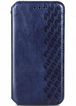 Кожаный чехол-книжка getman cubic (pu) для samsung galaxy a51 синий