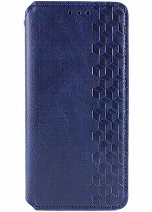 Кожаный чехол-книжка getman cubic (pu) для samsung galaxy a55 синий