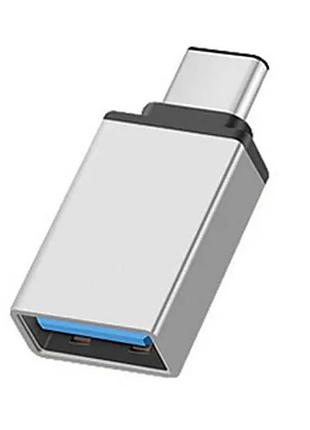 Otg переходник usb type-c - usb 3.0 адаптер серый