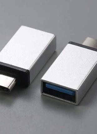 Otg переходник usb type-c - usb 3.0 адаптер серый 8