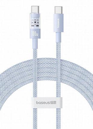 Дата кабель baseus gem fast charging type-c to type-c 100w (1m) (p10373000111) galaxy blue