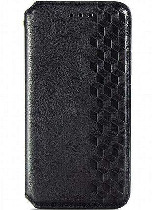 Кожаный чехол-книжка getman cubic (pu) для xiaomi redmi note 9 5g / note 9t черный