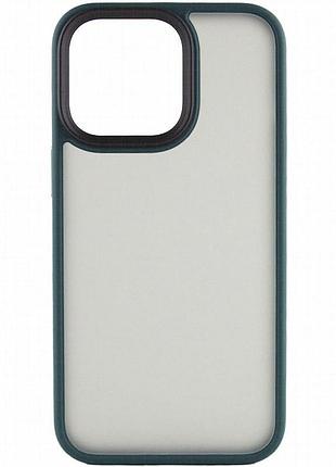 Tpu+pc чехол metal buttons для apple iphone 15 plus (6.7") зеленый / dark green