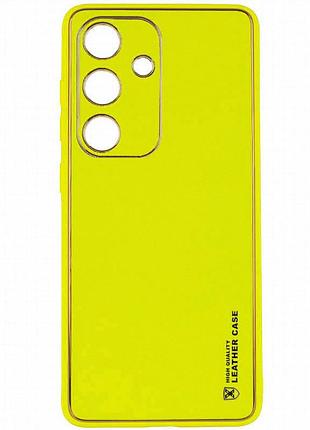 Кожаный чехол xshield для samsung galaxy s23 fe желтый / yellow