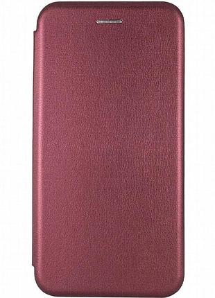 Кожаный чехол-книжка classy для apple iphone xr (6.1") бордовый