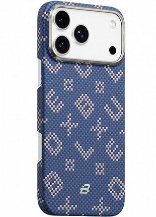 Tpu+pc чехол blueo gilded tactile woven with magnetic fit для apple iphone 17 pro (6.3") blue
