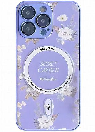 Tpu+pc чехол secret garden with magnetic fit для apple iphone 16 pro (6.3") lilac
