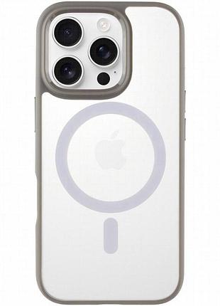 Tpu+pc чехол blueo skin friendly frosted with magnetic fit для apple iphone 16 pro max (6.9") серый / grey