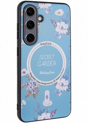 Tpu+pc чехол secret garden with magnetic fit для samsung galaxy s23 fe mint