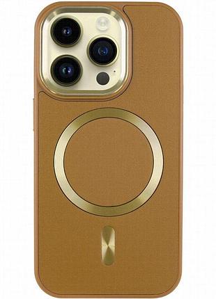 Кожаный чехол snapcase with magnetic fit для apple iphone 16 pro (6.3") brown