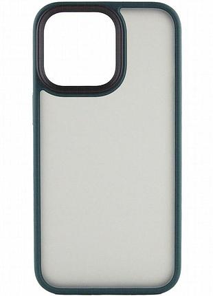 Tpu+pc чехол metal buttons для apple iphone 15 (6.1") зеленый / dark green