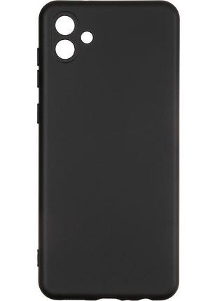 Чехол silicone case для samsung galaxy a04/ a045 бампер с микрофиброй черный