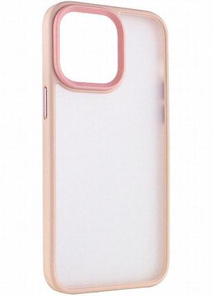 Tpu+pc чехол metal buttons для apple iphone 14 pro (6.1") розовый / pink