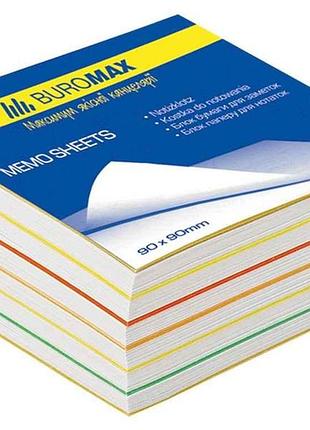 Блок паперу для нотаток веселка 90х90х40мм, скл bm.2244 тм buromax