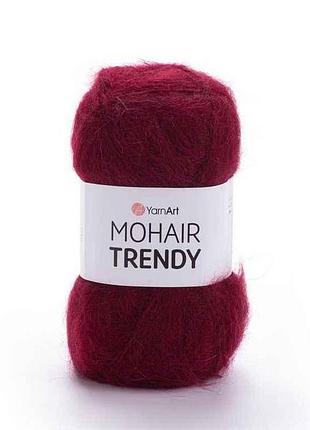 Пряжа mohair trendy бордовый 50% мохер 50% акрил 220м 100г 5шт/уп 109 тм yarnart