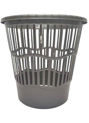 Мусорник 12л серый пластик тм al-plastik
