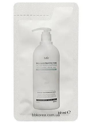 Безсульфатный шампунь с коллагеном и аргановым маслом пробник lador damage protector acid shampoo