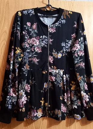 Happy holly - женский бомбер в красивый принт 🖤🌸 трикотаж🖤🌸змейка🖤🌸бангладеш