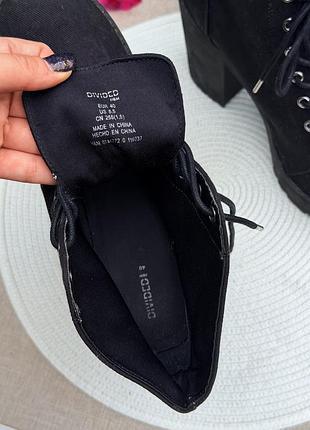 Текстильные черные ботильоны ботинки на платформе divided h&amp;m 7