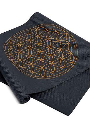 Килимок для йоги bodhi leela flower of life антрацит 183x60x0.45 см