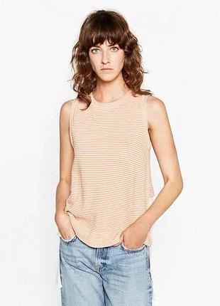 Блузка смугаста жіноча р.l (укр.48) біла 2513200046 тм zara