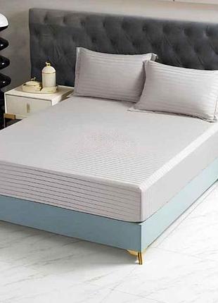 Простынь на резинке 160*200 арт.22128-36 серый тм mallory home