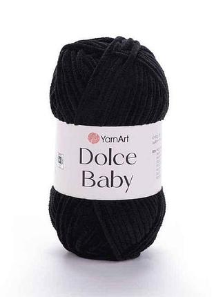 Пряжа dolce baby чорний 100% мікрополіестр 85м 50г 5шт/уп 742-black тм yarnart